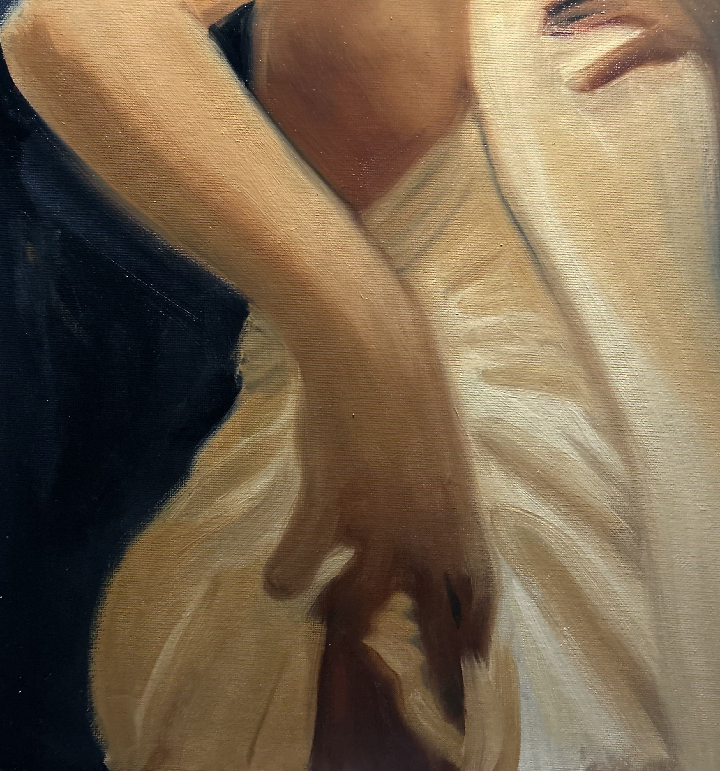 Model painted from photo, oil, original
