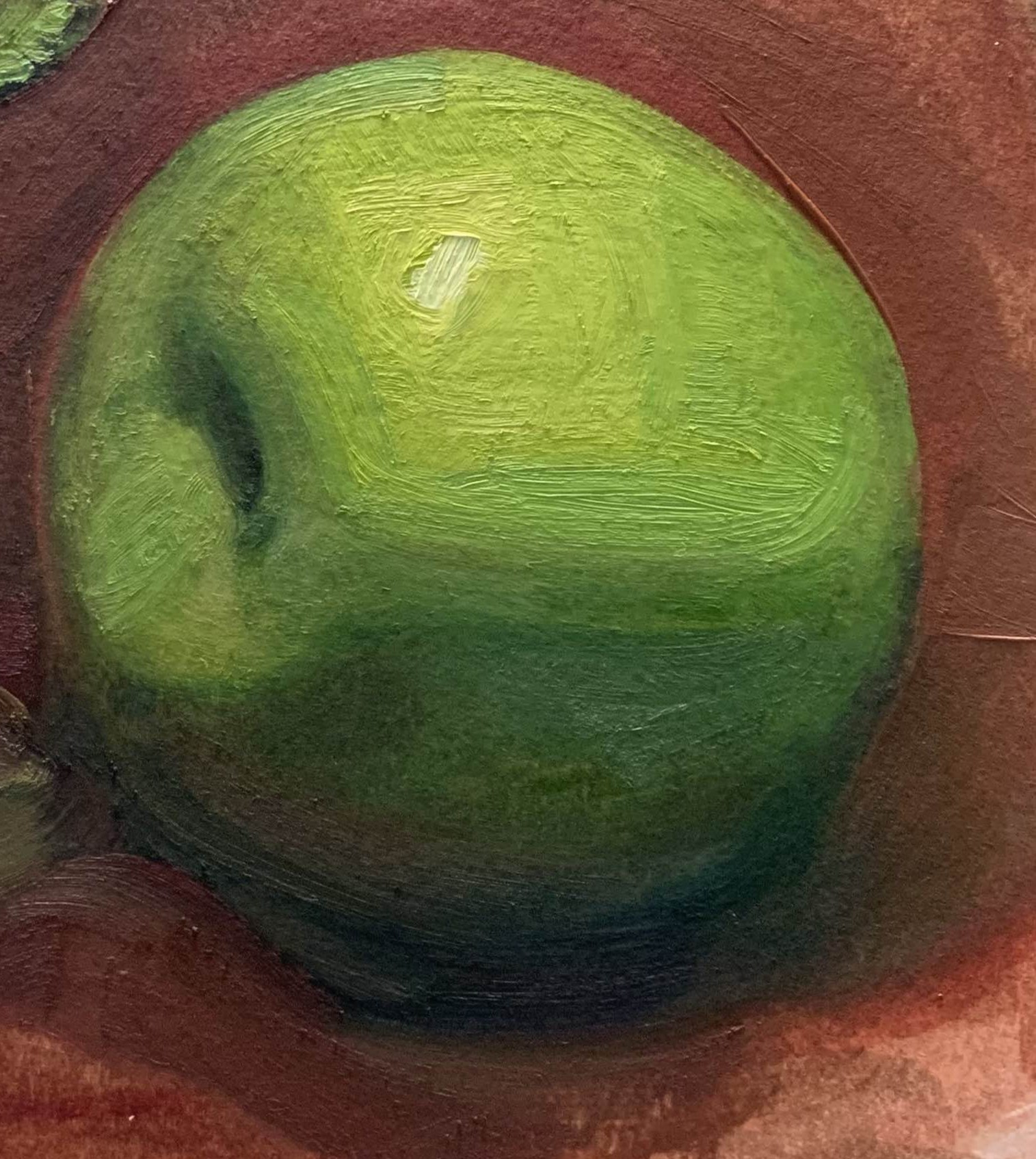 Obligatory apple from life, in oil, original
