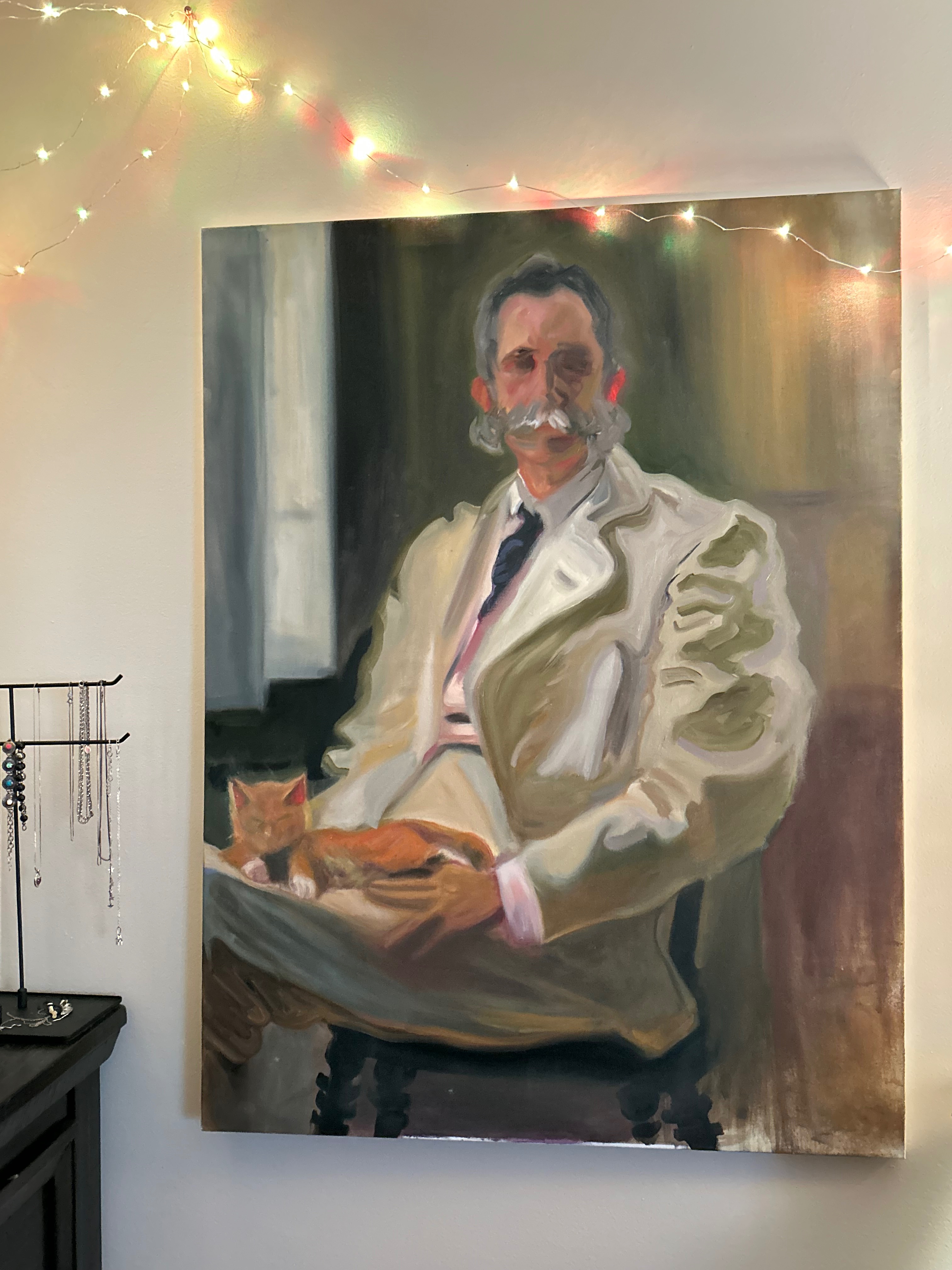 Study of Henry Drinker's portrait by Beaux, oil