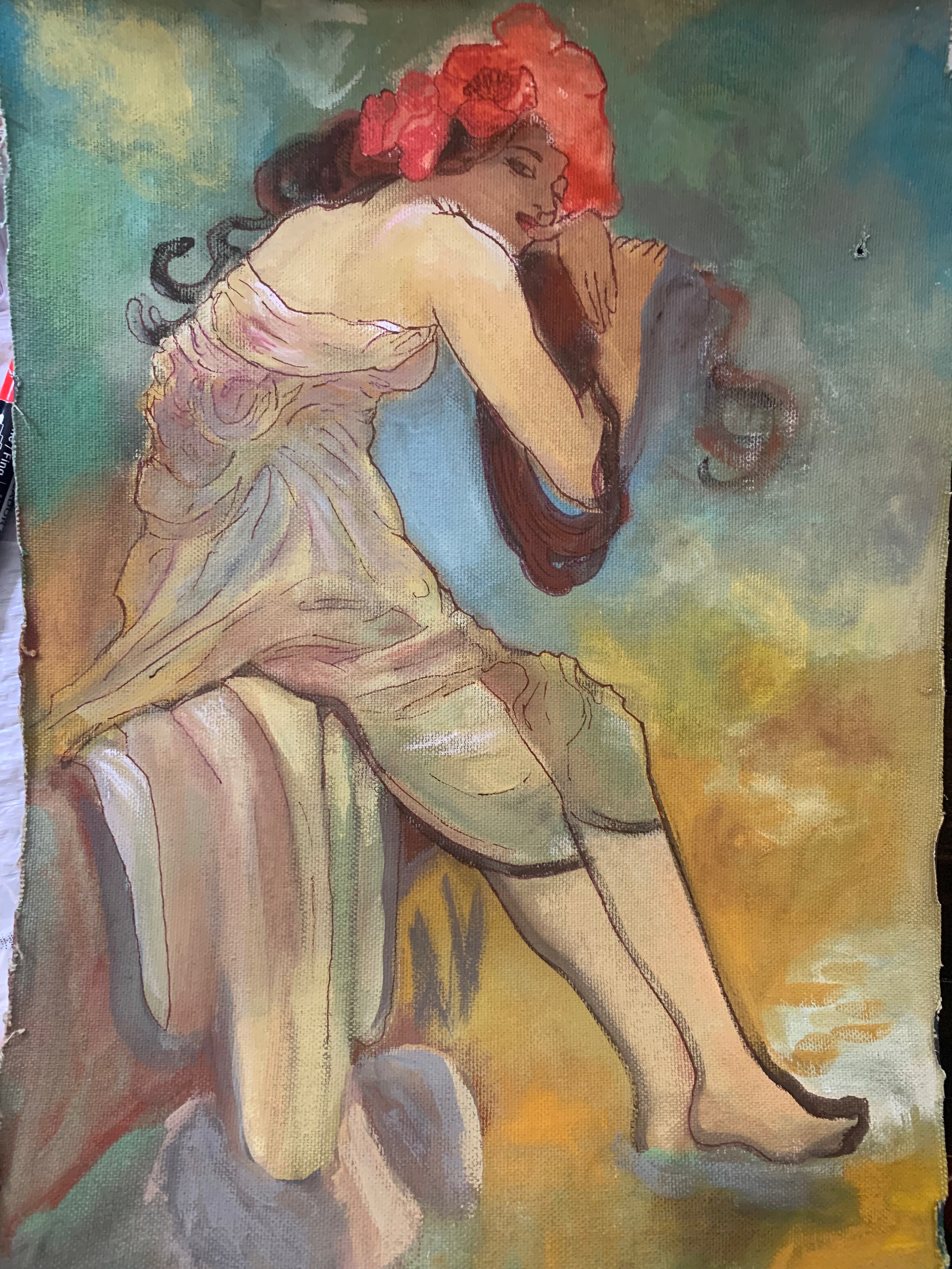 Study of a Mucha, gouache