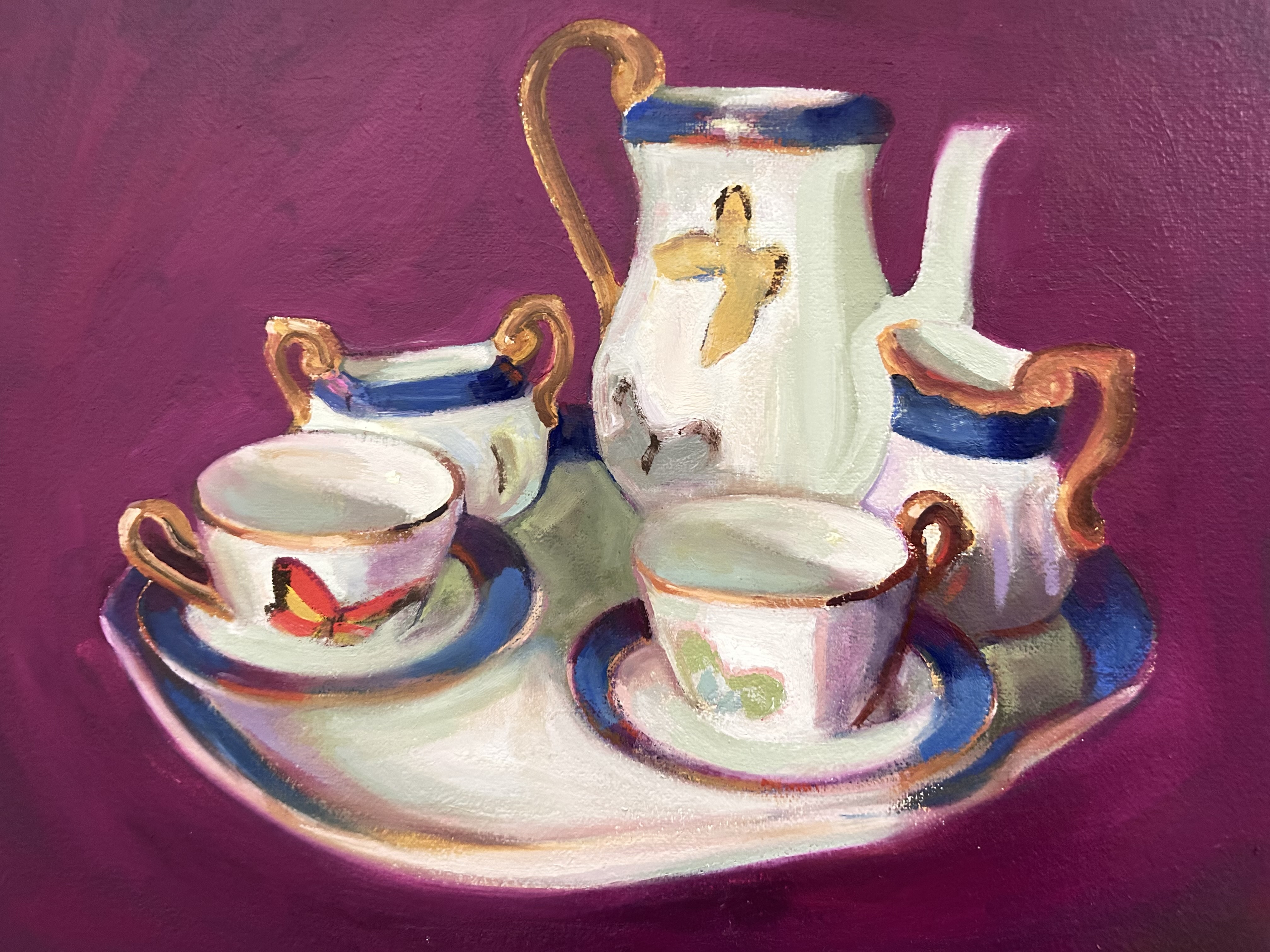 My favorite tea set from life, oil, original